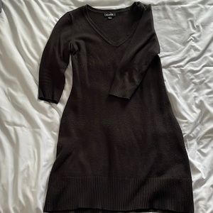 Black, three quarter length sleeve Sweater Dress